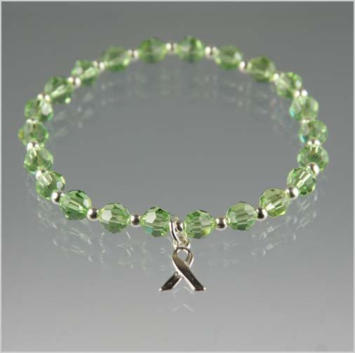 Lymphoma Cancer Awareness Bracelet - Lime Crystal